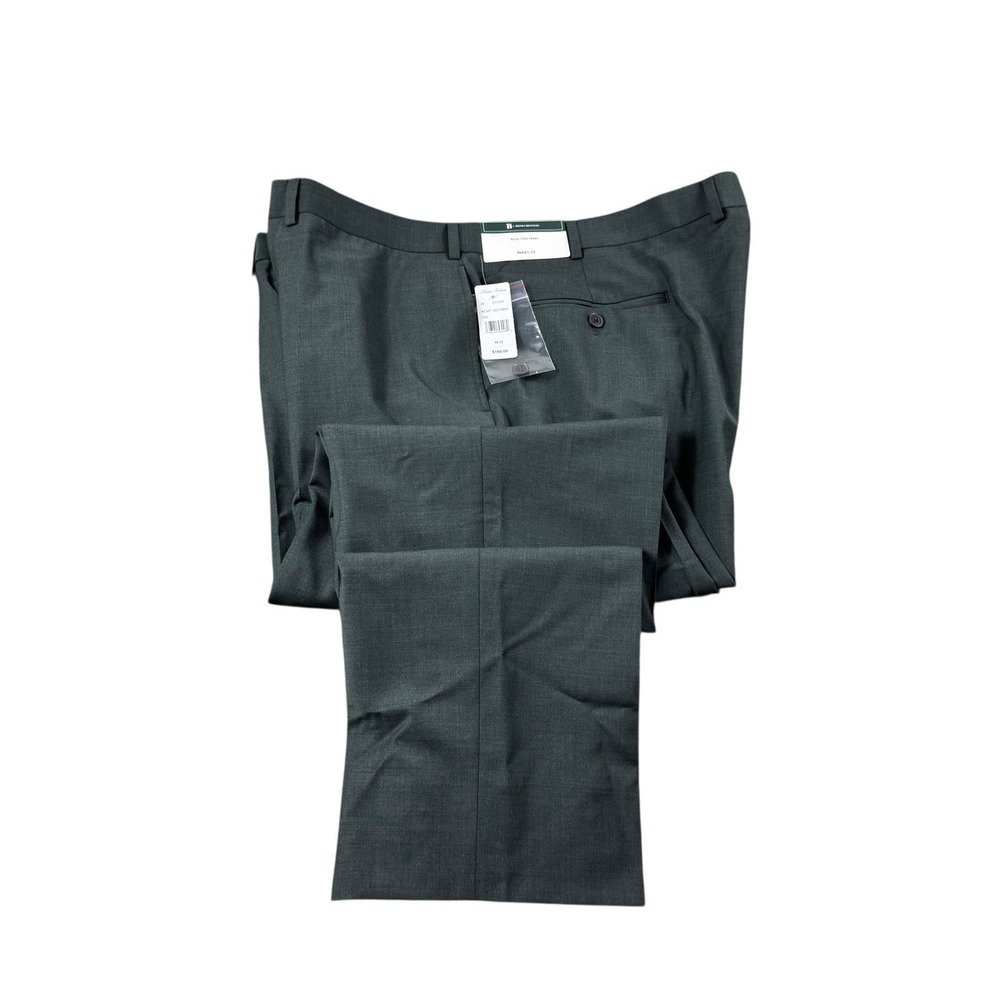 Brooks Brothers Current Forest Green Flat Front‎ Men's Wool Trouser 44x32 NWT